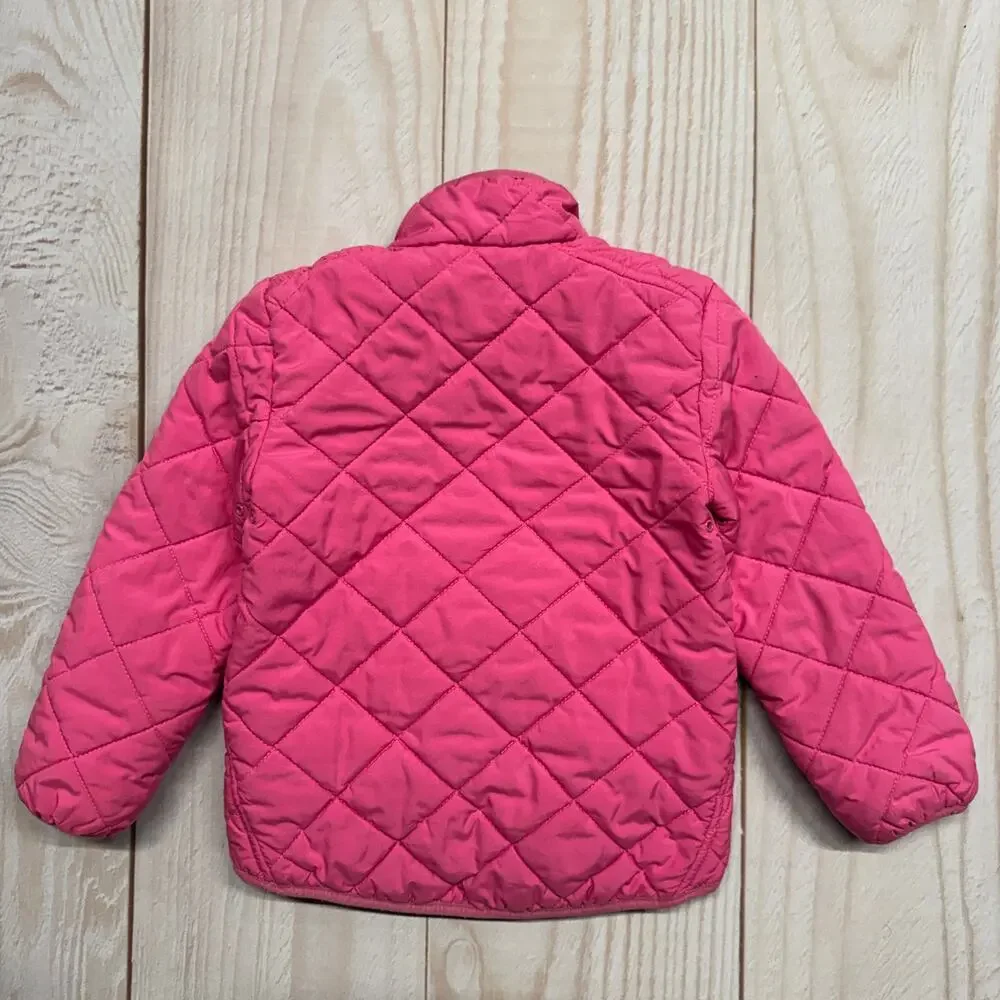 Polo Ralph Lauren Girls Toddler 4/4T Quilted Full Zip Jacket Pink